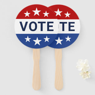 Vote Red and Blue Election Hand Fan