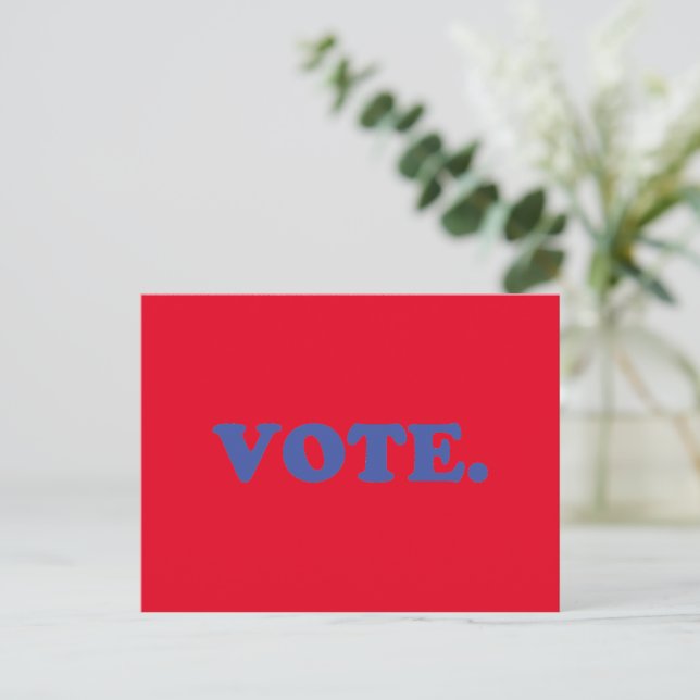 Vote red and blue typography modern election postcard (Standing Front)