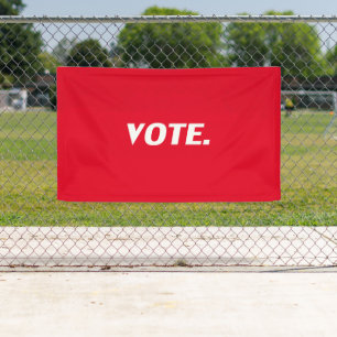 Vote red and white modern typography election banner