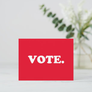 Vote red and white typography modern postcard