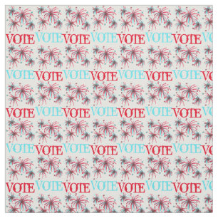 VOTE Red Blue USA Patriotic Election Day Fireworks Fabric