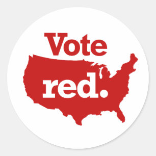 Vote Red Classic Round Sticker