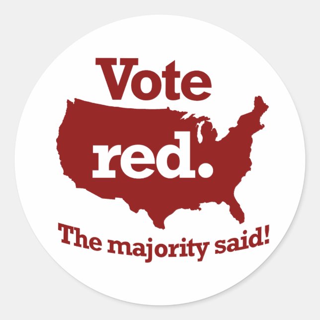 Vote Red Classic Round Sticker (Front)
