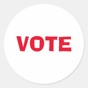 Vote - Red Letter Election Political Classic Round Sticker