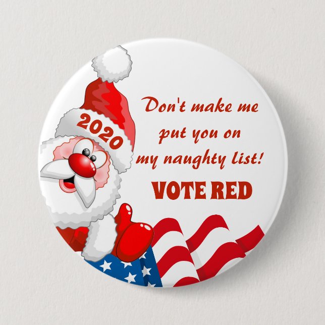 VOTE RED - REPUBLICAN 2020 ELECTION 7.5 CM ROUND BADGE (Front)