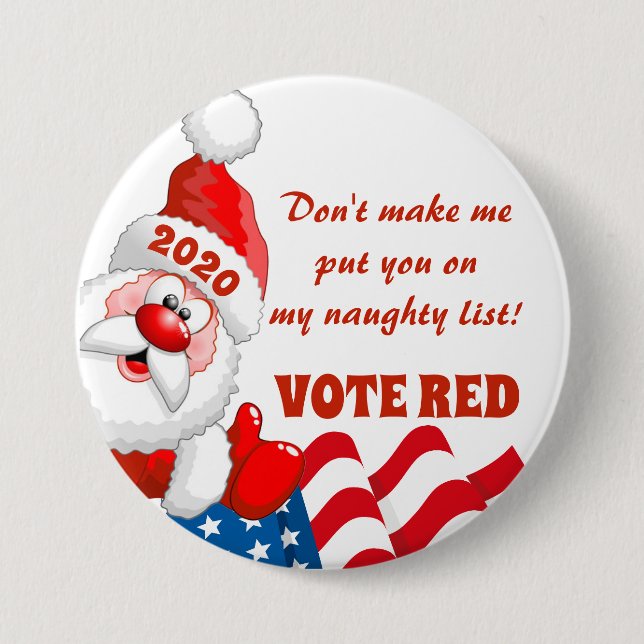 VOTE RED - REPUBLICAN 2020 ELECTIONS 7.5 CM ROUND BADGE (Front)