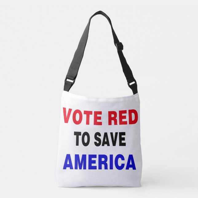 Vote Red To Save America Crossbody Bag (Front)