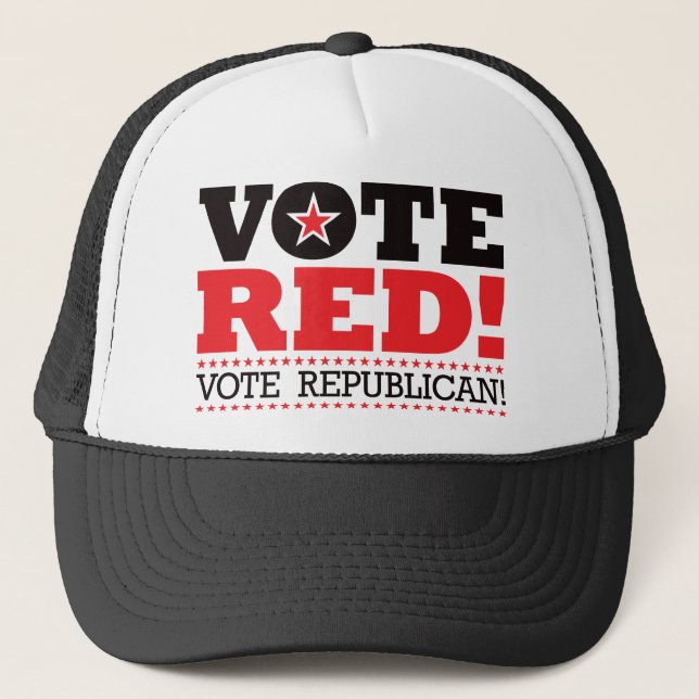 Vote Red! Vote Republican! Trucker Hat (Front)
