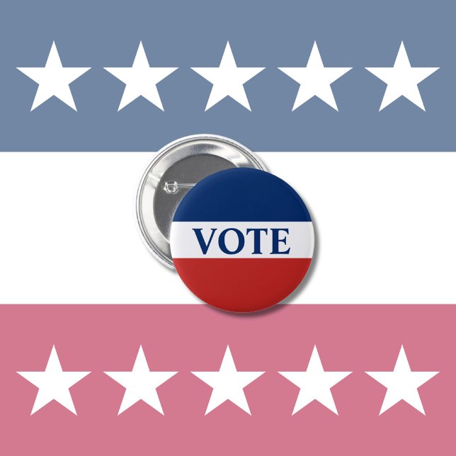 VOTE Red White and Blue Stripes 6 Cm Round Badge (Creator Uploaded)