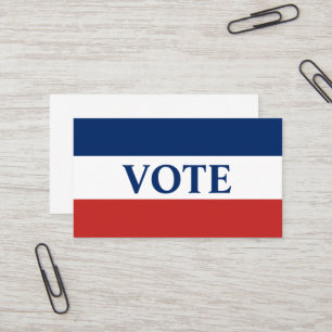 VOTE Red White and Blue Stripes Business Card