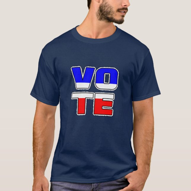 VOTE Red, White and Blue Textology Shirt (Front)