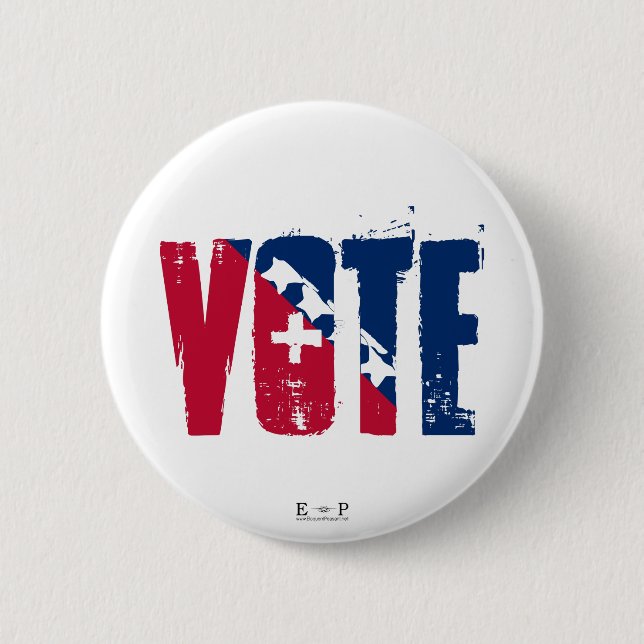 Vote Red, White & Blue Button (Front)