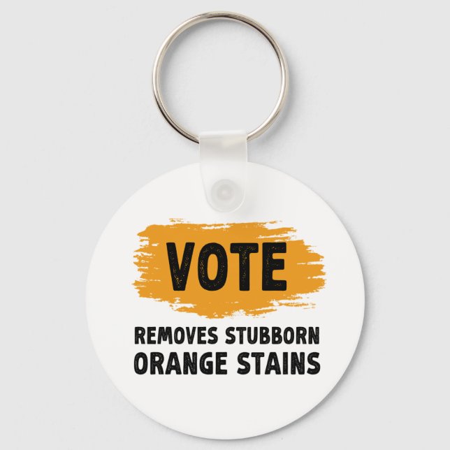 Vote Removes Stubborn Orange Stains Gift Key Ring (Front)