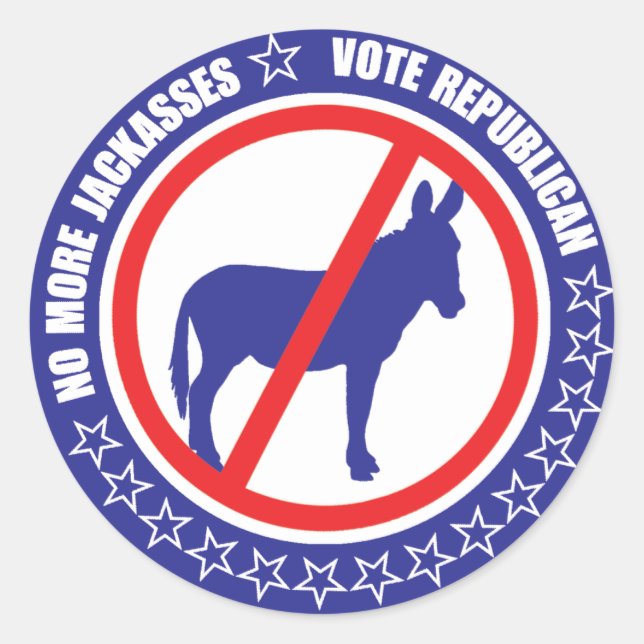 vote republican classic round sticker (Front)