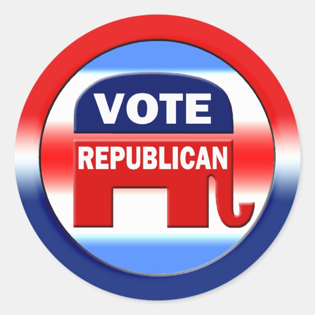 Vote Republican Classic Round Sticker (Front)