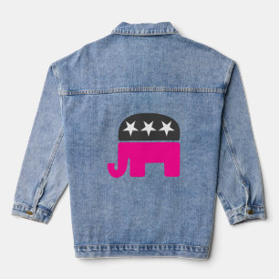 vote republican elephant election pink denim jacket