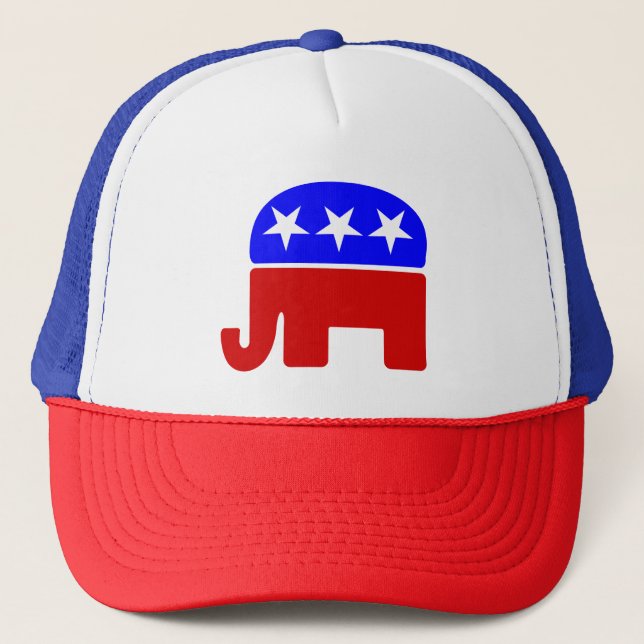  vote republican elephant politics election trucker hat (Front)