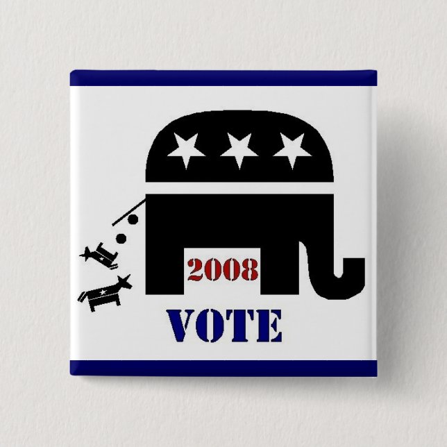 VOTE REPUBLICAN IN 2008 BUTTON (Front)