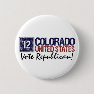 Vote Republican in 2012 – Vintage Colorado 6 Cm Round Badge
