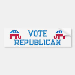 Vote Republican with Elephants Bumper Sticker