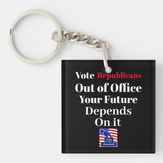 Vote Republicans Out of Office Keychain (Front)