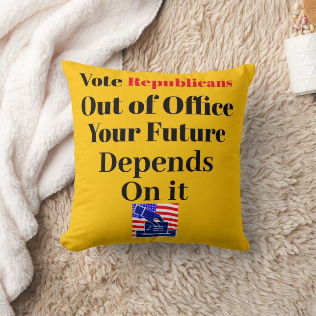 Vote Republicans Out of Office Throw Pillow (Blanket)