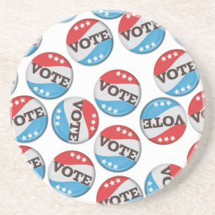 Vote Retro Badge Coaster