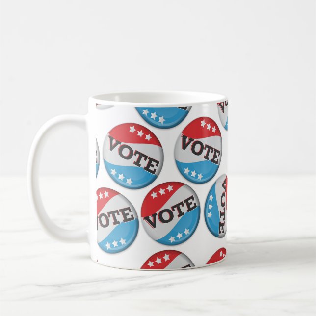 Vote Retro Badge Coffee Mug (Left)