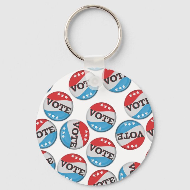 Vote Retro Badge Key Ring (Front)
