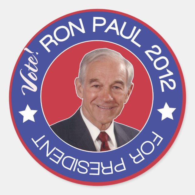 Vote Ron Paul 2012 Republican Classic Round Sticker (Front)