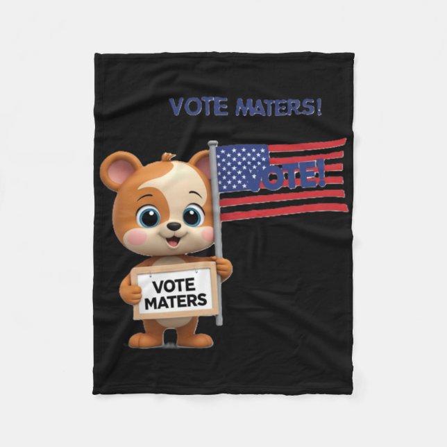 Vote S Election Poster Featuring A Cute Bear Stick Fleece Blanket (Front)