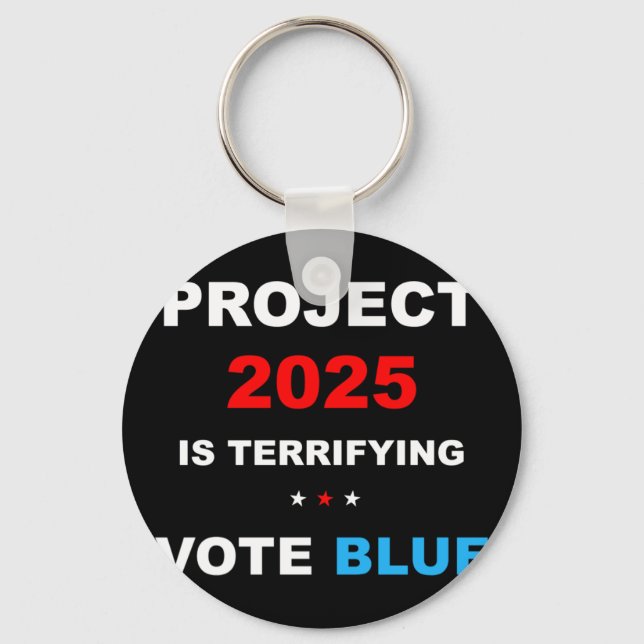 Vote Save Democracy Stop Project 2025 1  Key Ring (Front)