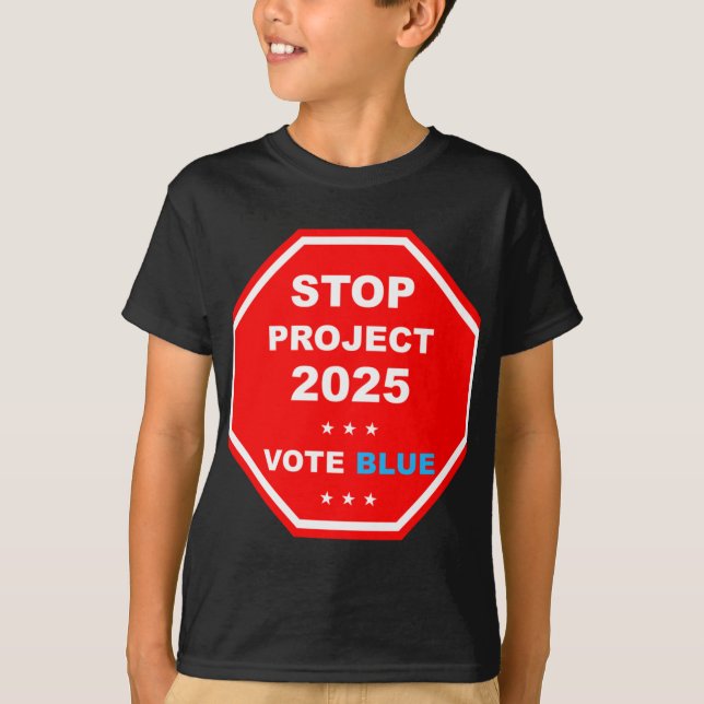 Vote Save Democracy Stop Project 2025  T-Shirt (Front)