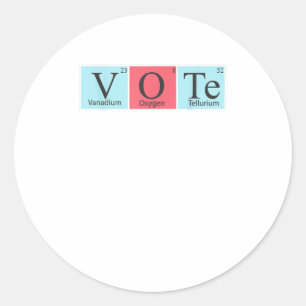 Vote Science Periodic Table Voting Classic Round Sticker