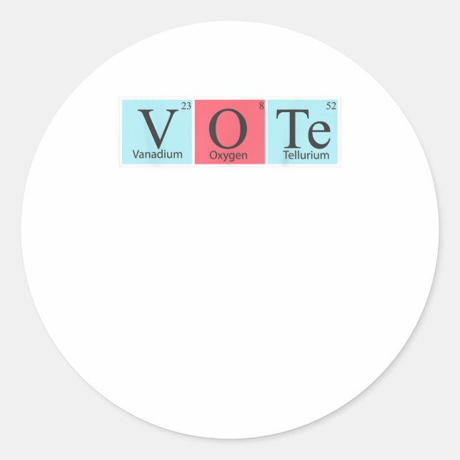 Vote Science Periodic Table Voting Classic Round Sticker (Front)