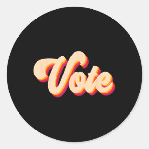 Vote Shirt Men Women Vintage Election Voter Classic Round Sticker