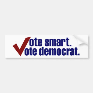 Vote Smart Vote Democrat Bumper Sticker
