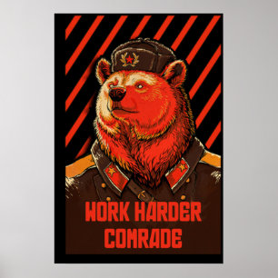 Vote Soviet bear - russian bear meme Poster