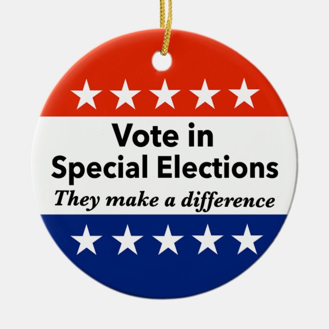 Vote Special Elections Ceramic Tree Decoration (Front)