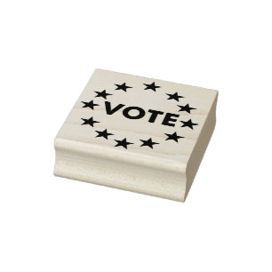 VOTE Star Circle Rubber Stamp