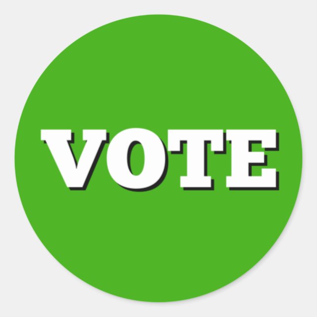 Vote Sticker on Green Background (Front)