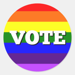 Vote Sticker on Pride Background