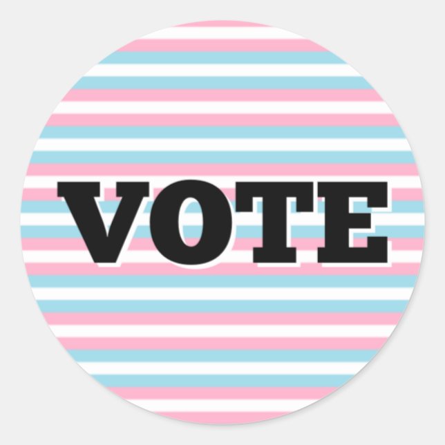 Vote Sticker on Trans Pride Background (Front)