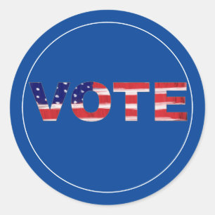 Vote Text In Flag Colours Classic Round Sticker