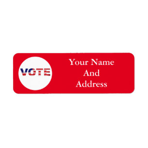 Vote Text In Flag Colours Red