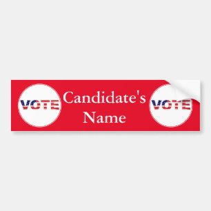 Vote Text In Flag Colours Red Bumper Sticker
