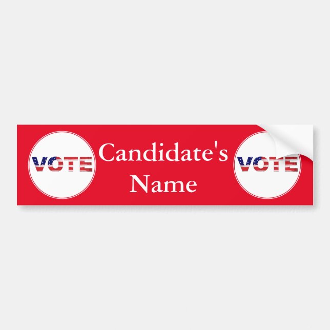 Vote Text In Flag Colours Red Bumper Sticker (Front)