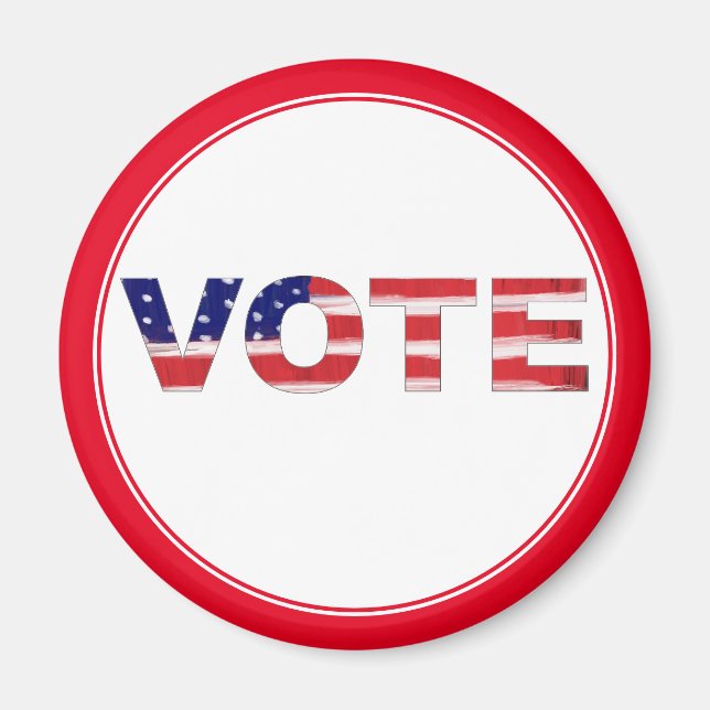 Vote Text In Flag Colours Red Magnet (Front)