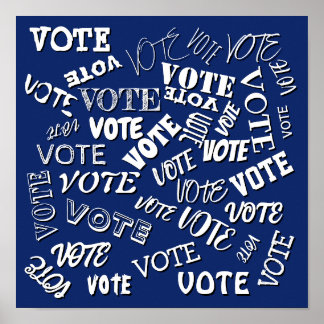 Vote text pattern font election white blue poster