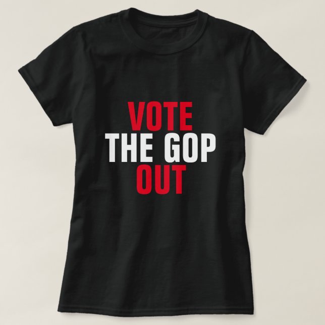 Vote the GOP Out Red and White T-Shirt (Design Front)